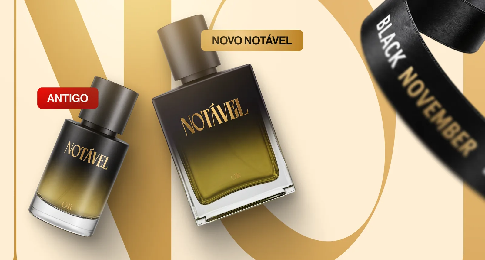 Frasco antigo de 30 ml ao lado do novo Notável de 50 ml